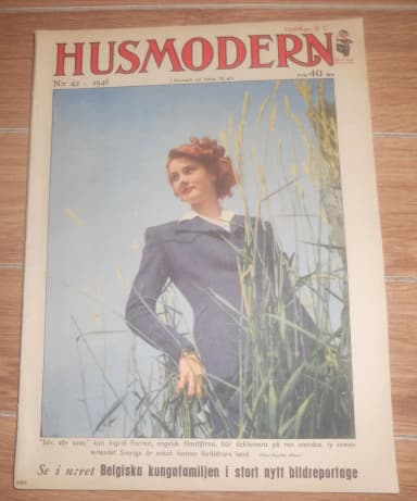 Husmodern-lehden numero 42 vuodelta 1946, kansikuvassa Ingrid Forrest
