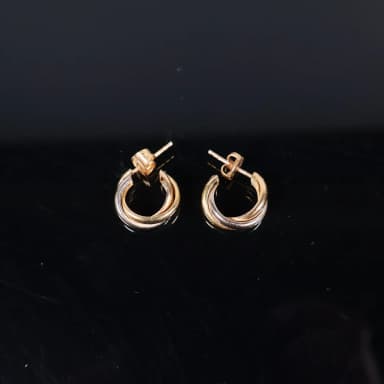 18K gold and white gold earrings with Swedish hallmark