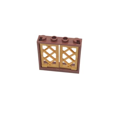 LEGO red-brown window piece 1x4x3
