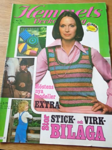 Vintage Hemmets-lehti vuodelta 1974 Paul Haglindilla ja Britt Eklandilla