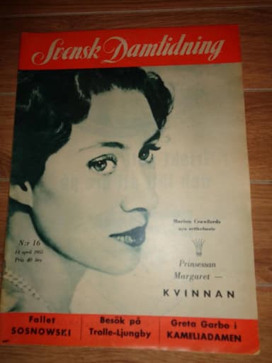 Svensk Damtidning Ausgabe 16 von 1955 mit Greta Garbo