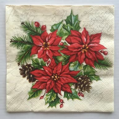 One Christmas star napkin available