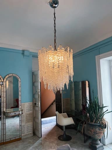 Vintage Murano Glas Kronleuchter Venini Alga aus 60er-70er Jahren