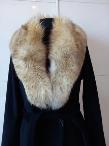 Vintage brown beige genuine blue fox fur collar for coat or jacket