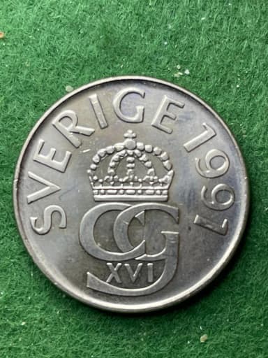 5 kruunun kolikko vuodelta 1991