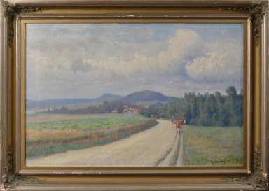 Ölgemälde 'Kreaturen Drives' von Karl Cederberg aus 1896