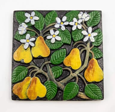 Pomona Wandteller Birnenmotiv von Lisa Larson Gustavsberg