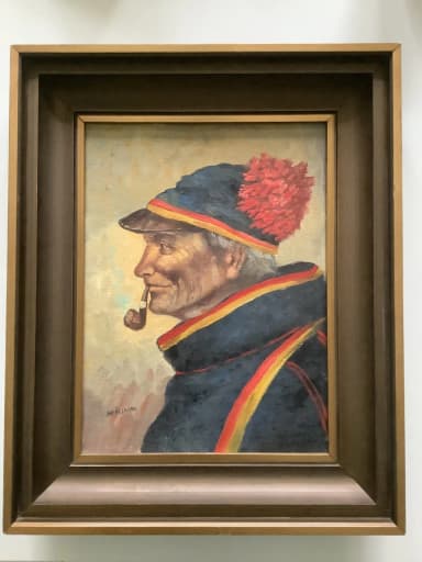 Sami portrait oil painting signed on canvas from Lapland