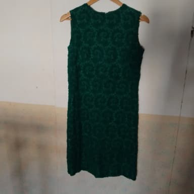 Vestido midi retro verde neón en subasta