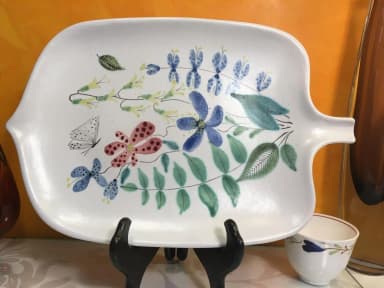 Plato de fajans de Stig Lindberg de Gustavsbergs Studio años 60