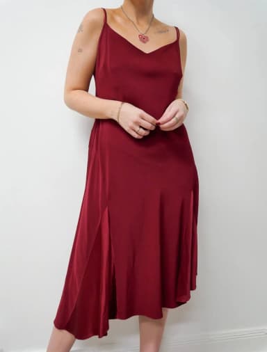 Vintage Merlot Kleid in Rot Größe M/L mittellang