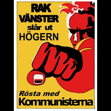 Kommunistinen juliste 'En Rak Vänster' vuodelta 1944