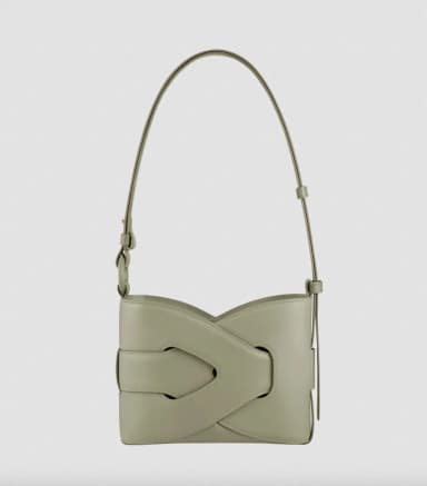 Polène Nodde Edition Handtasche in glattem Olivgrün