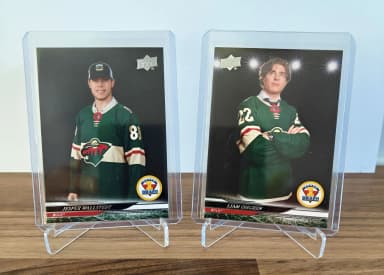 Jesper Wallstedt y Liam Öhgren 2x cartas draft Minnesota Wild NHL