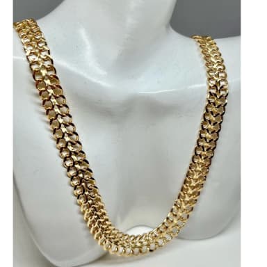 Collar espina de pescado en oro de 18k, largo aprox. 50 cm, peso aprox. 42,19 g