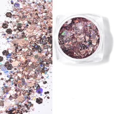 Multicolored glitter flakes for crafts