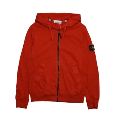 Roter Stone Island Kapuzenpullover mit Reißverschluss