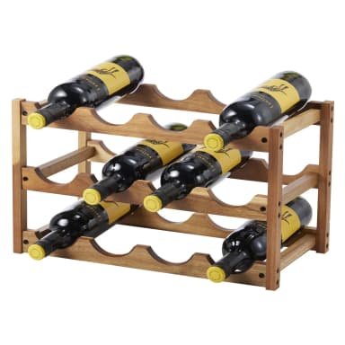 Varo wine rack in acacia wood for 12 bottles