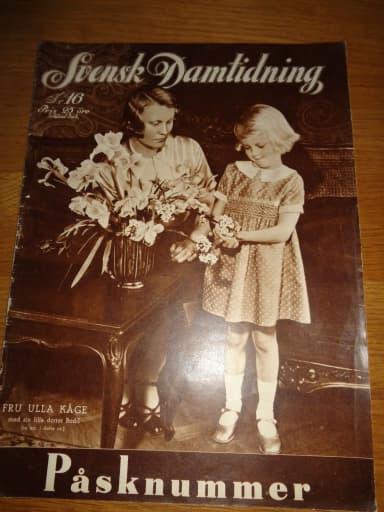 Svensk Damtidning -lehden numero 16 vuodelta 1935, Ulla ja Bodil Kåge kannessa