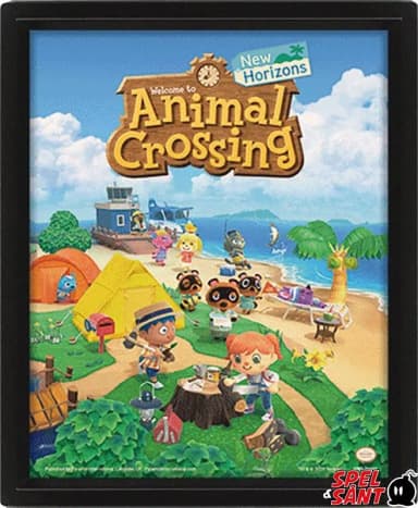 Animal Crossing New Horizons 3D Lentikularbild gerahmt 20x26 cm