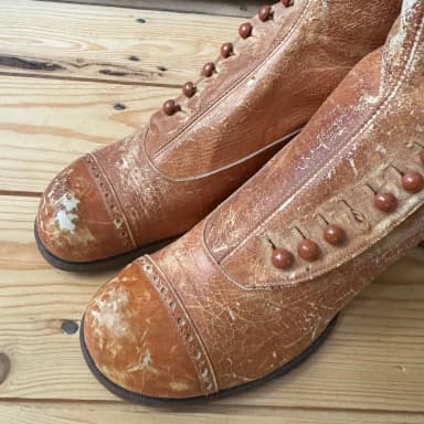 a pair of beautiful antique booties