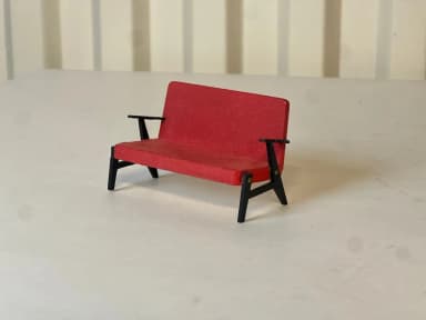 Vintage Lundby Puppenhaus Sofa aus der Mitte des Jahrhunderts