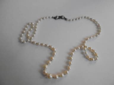 collar de perlas vintage con perlas akoya de agua salada y cierre de plata