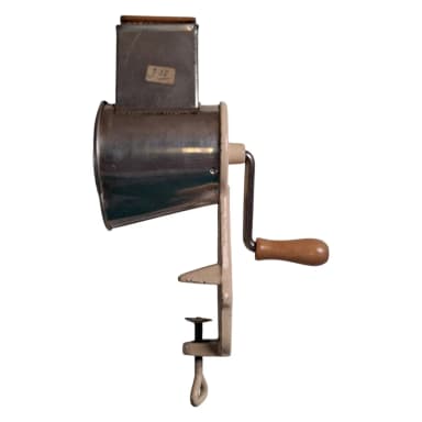 Vintage almond grinder with wooden handle made in Sweden