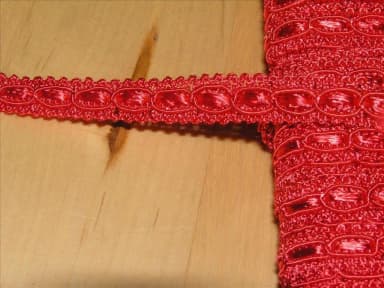 Set of 4 red decorative ribbons 0.9 cm wide