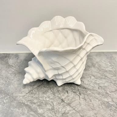 Große XL Retro-Keramikschale mit Muschel-Design