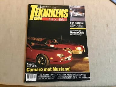 Teknikens Värld magazine issue 3 from 1988 with Camaro vs Mustang