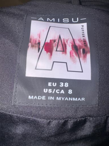 Amisu schwarze Steppjacke Größe EU 38