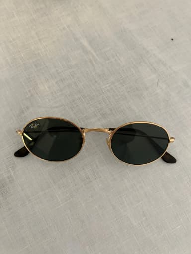Ray-Ban RB3547N ovale flache Gläser Sonnenbrille in Goldmetal
