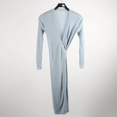 Soft Goat blue dress in 100% cashmere, size S