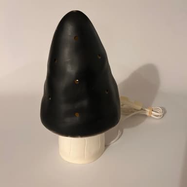 Vintage HEICO Pilzlampen schwarz 28 cm aus Deutschland