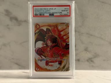 PSA 10 Monkey D. Luffy ST01-012 One Piece card with Eiichiro Oda signature
