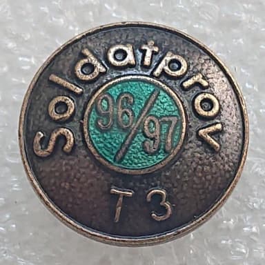 Military metal badge Soldatprov T3 96/97 available